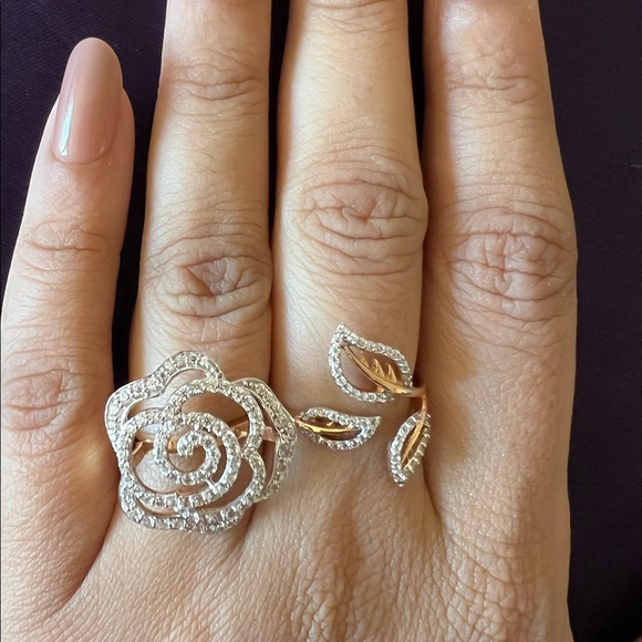 18KT ROSE GOLD TWO FINGER COCKTAIL RING - Picture 2 of 5